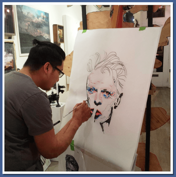 Mark Peria Painting at 45 West Pop Up Gallery